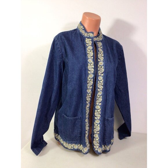 Orvis Jean Jacket Floral Embroidered Womens Large - Picture 3 of 6